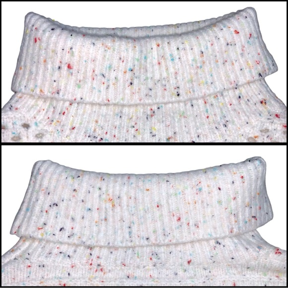 Sundance Linton Confetti Drop Shoulder Cowl Neck Sweater Open Knit Oversized - Picture 4 of 16